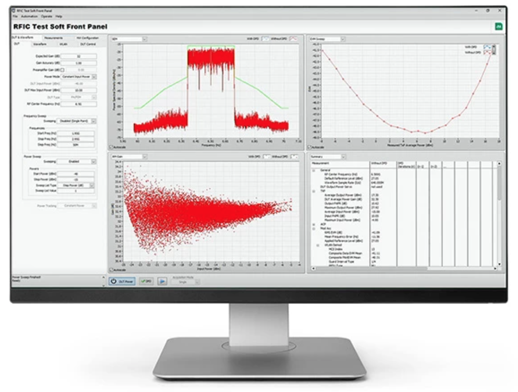 Périphérique 802.11be sous test avec PXIe-5842 et RFIC Test Software 